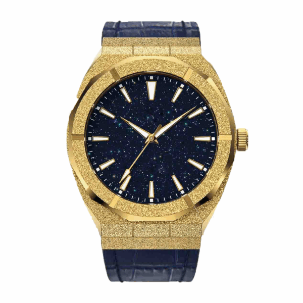 8C4C7839-D781-B5D9-233C-EDFC1AB70310.png Low Moq Ready to Ship No logo Genuine Leather Band Paul Style Rich Star Dust Dial Gold Frosted Stainless Steel Men Quartz Watch