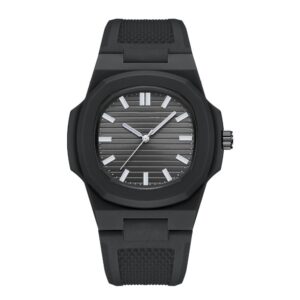 Wholesale Fashion Octagon Silicone Black Quartz Watch for Men and Women With No Logo Reloj Para Hombre Mujer Wristwatches